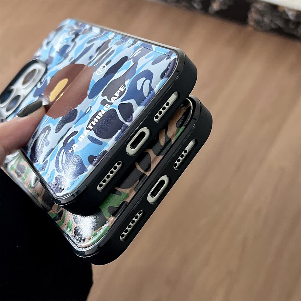 BAPE Camo & Quilted Design with Ape Head Logo iPhone Case