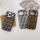 Fendi FF Logo Pattern with Corduroy Texture iPhone Case
