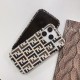 Fendi FF Logo Pattern with Corduroy Texture iPhone Case