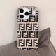 Fendi FF Logo Pattern with Corduroy Texture iPhone Case