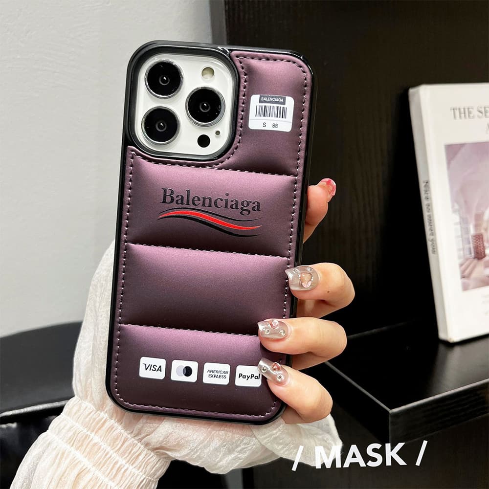 Balenciaga Deconstructed Design with Quilted Texture iPhone Case