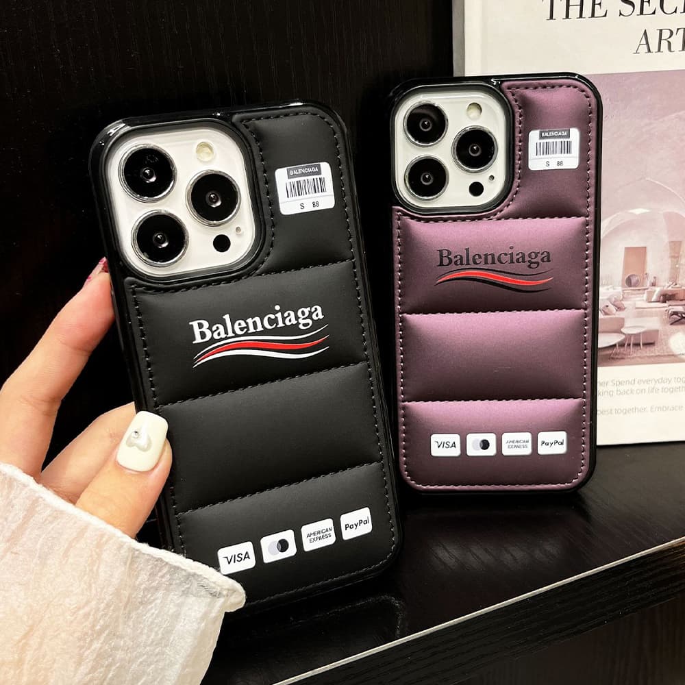 Balenciaga Deconstructed Design with Quilted Texture iPhone Case
