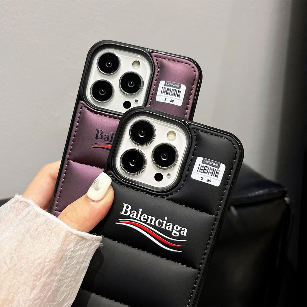 Balenciaga Deconstructed Design with Quilted Texture iPhone Case