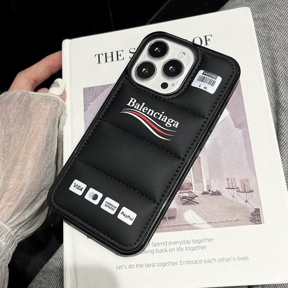 Balenciaga Deconstructed Design with Quilted Texture iPhone Case