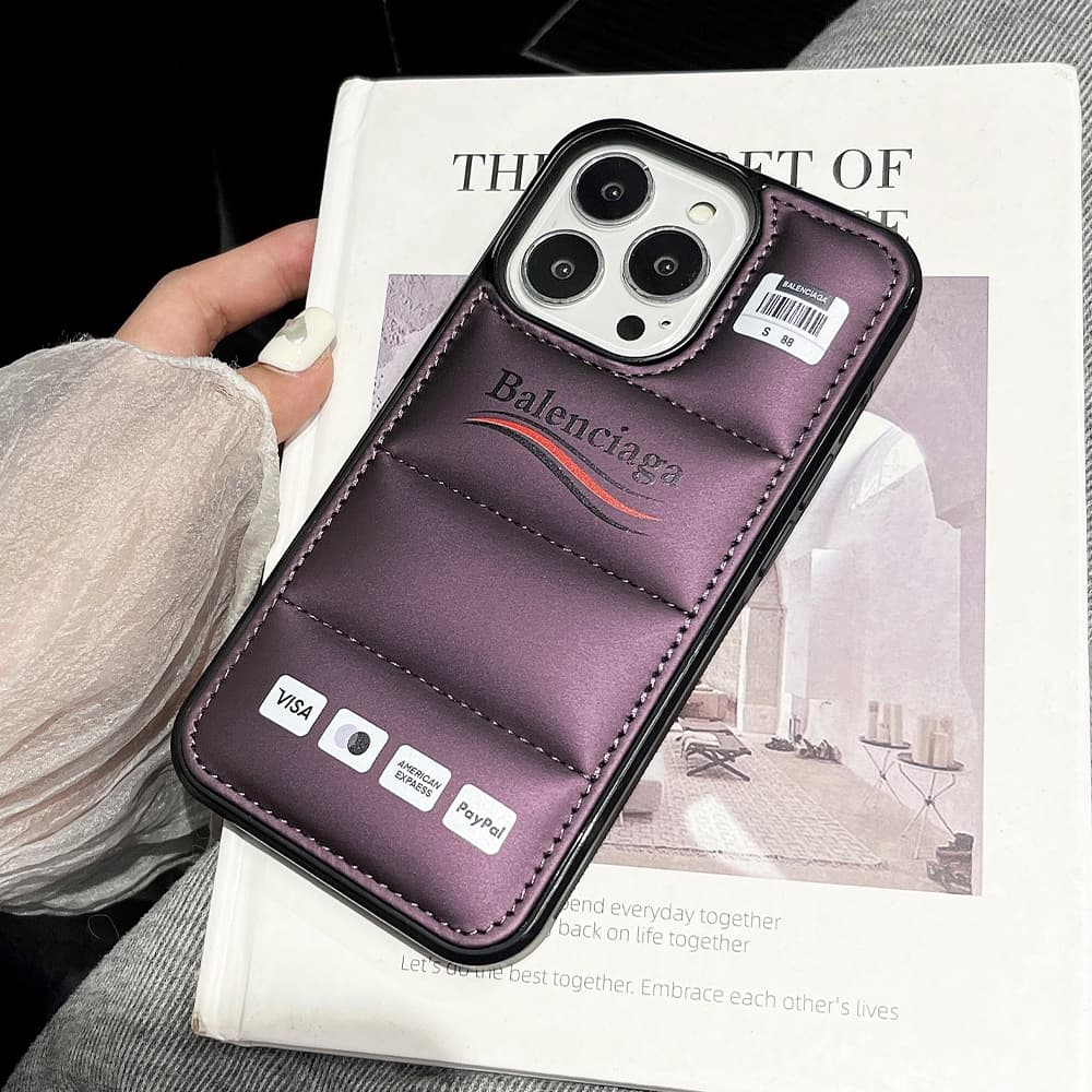 Balenciaga Deconstructed Design with Quilted Texture iPhone Case