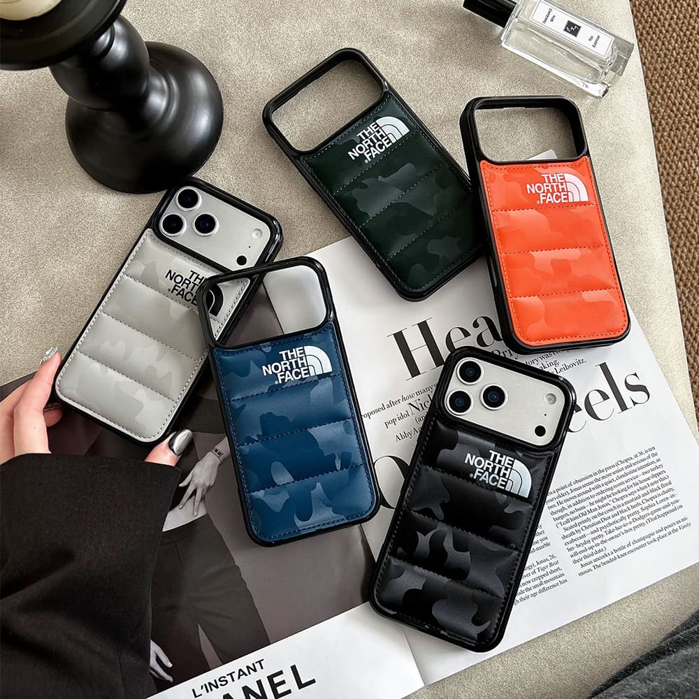 The North Face Camo & Quilted Design iPhone Case