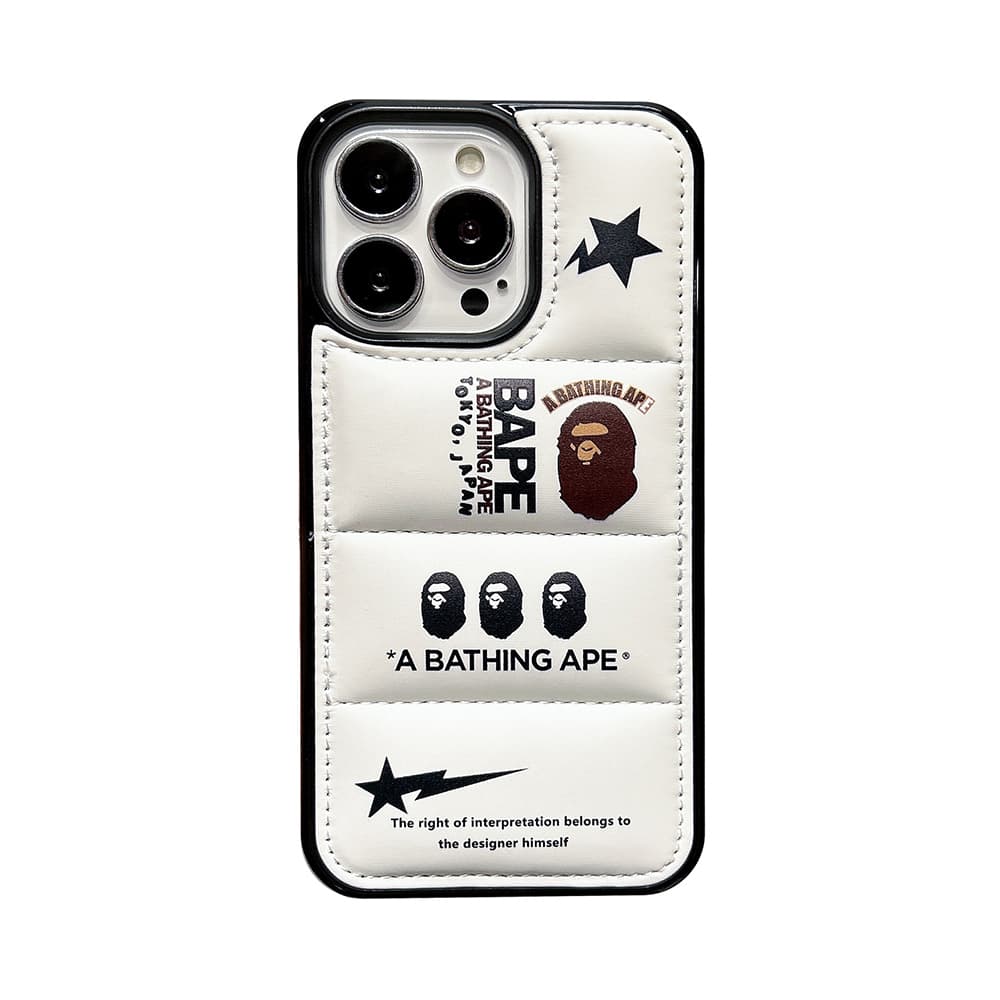 BAPE Ape Head Design & Quilted Texture iPhone Case