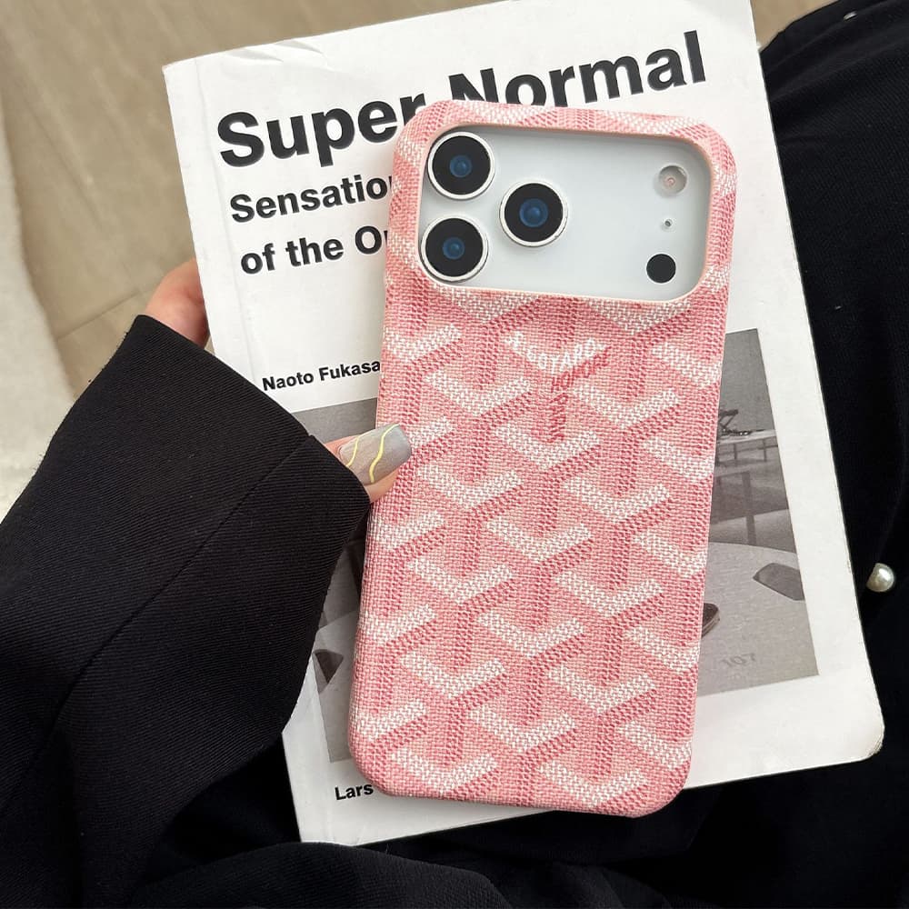 Goyard Y-Pattern Chevron 4-Sided Cutout iPhone Case