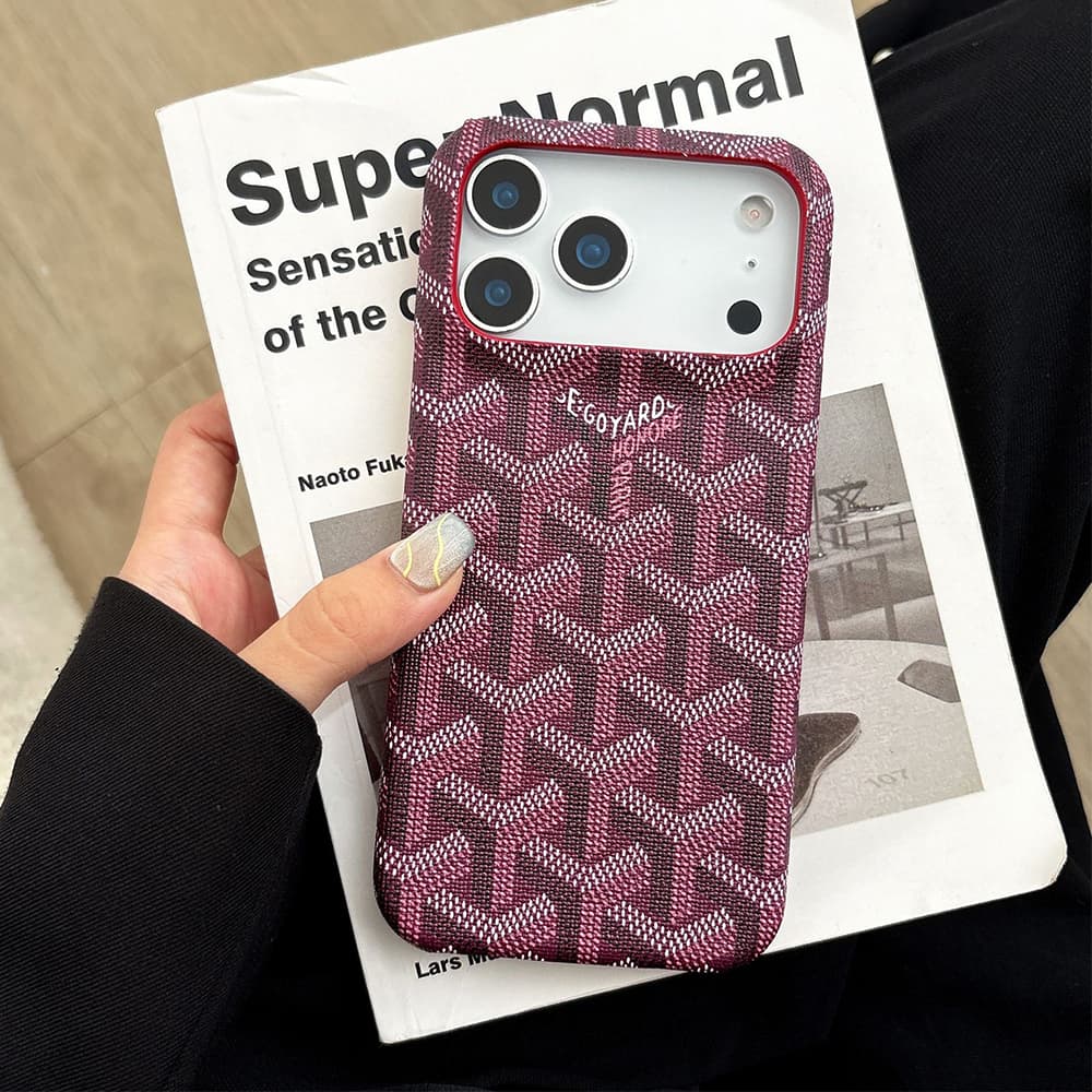 Goyard Y-Pattern Chevron 4-Sided Cutout iPhone Case
