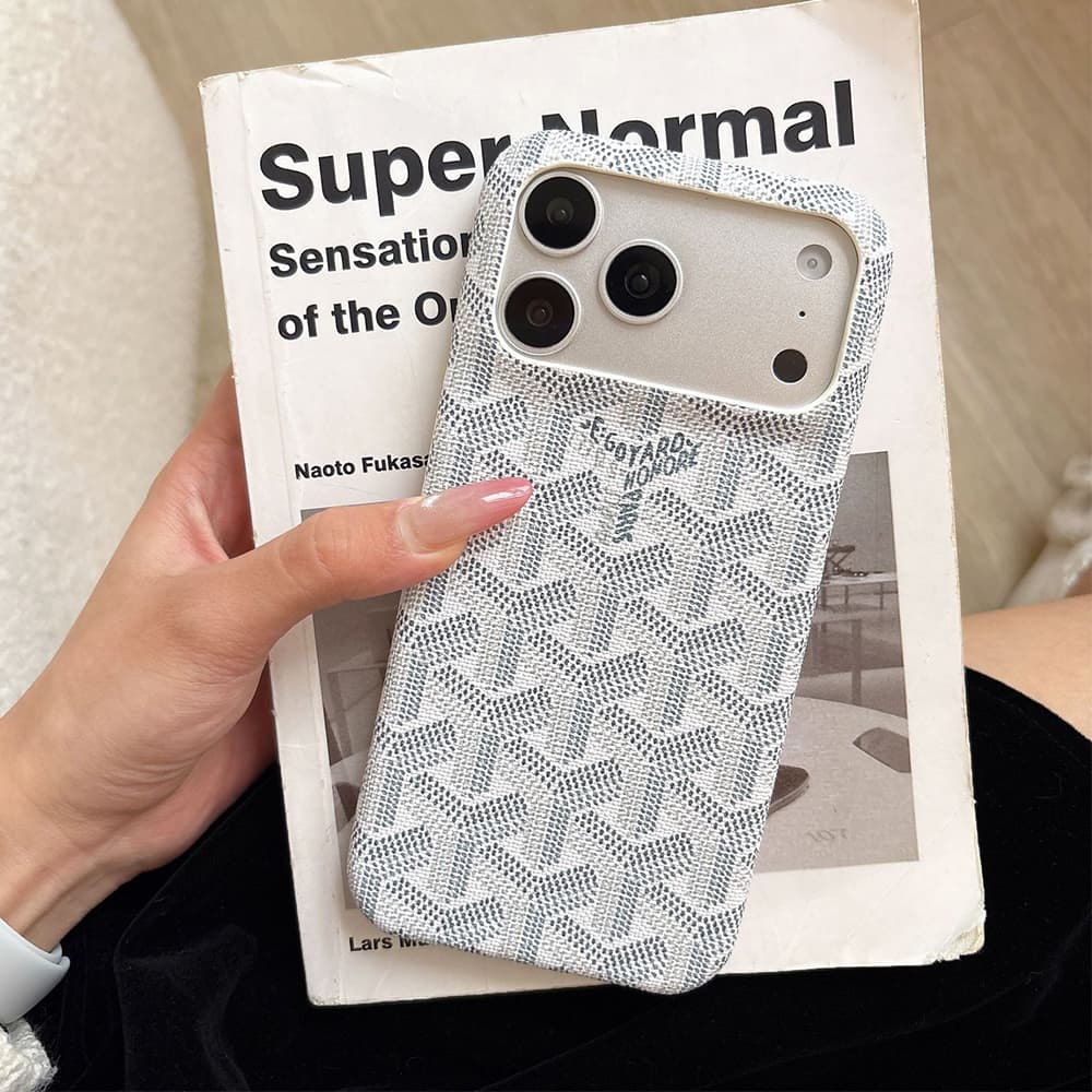 Goyard Y-Pattern Chevron 4-Sided Cutout iPhone Case