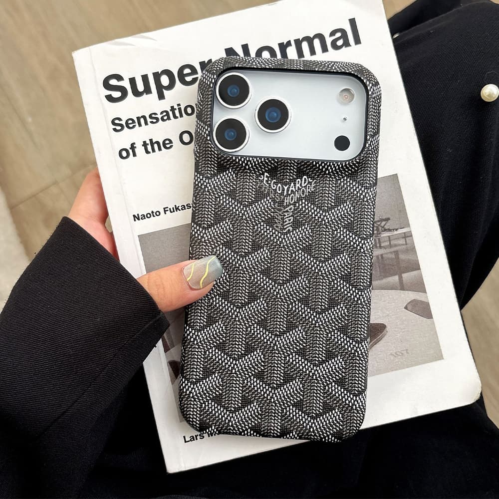 Goyard Y-Pattern Chevron 4-Sided Cutout iPhone Case