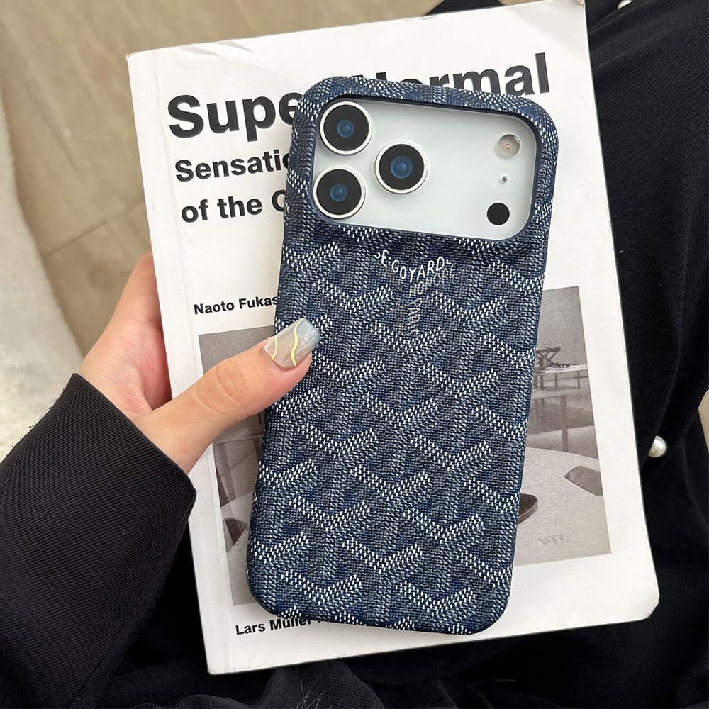 Goyard Y-Pattern Chevron 4-Sided Cutout iPhone Case