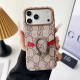 Gucci GG Monogram with Dionysus Tiger Head Buckle & Card Slot iPhone Case