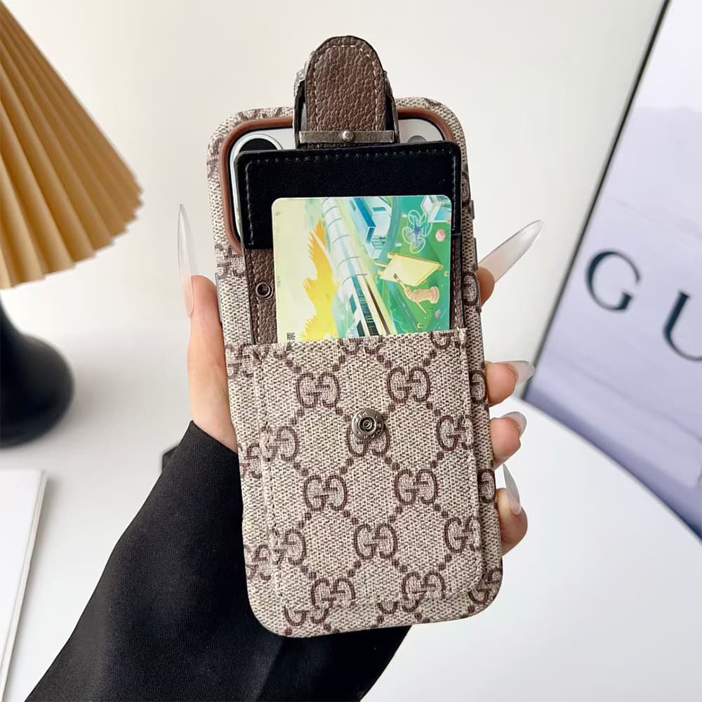 Gucci GG Monogram with Dionysus Tiger Head Buckle & Card Slot iPhone Case
