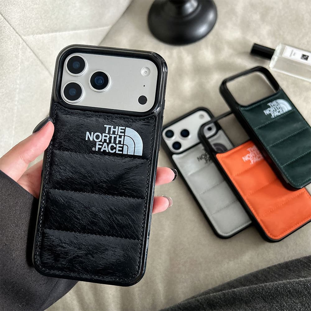 The North Face Faux Pony Hair & Quilted Design iPhone Case