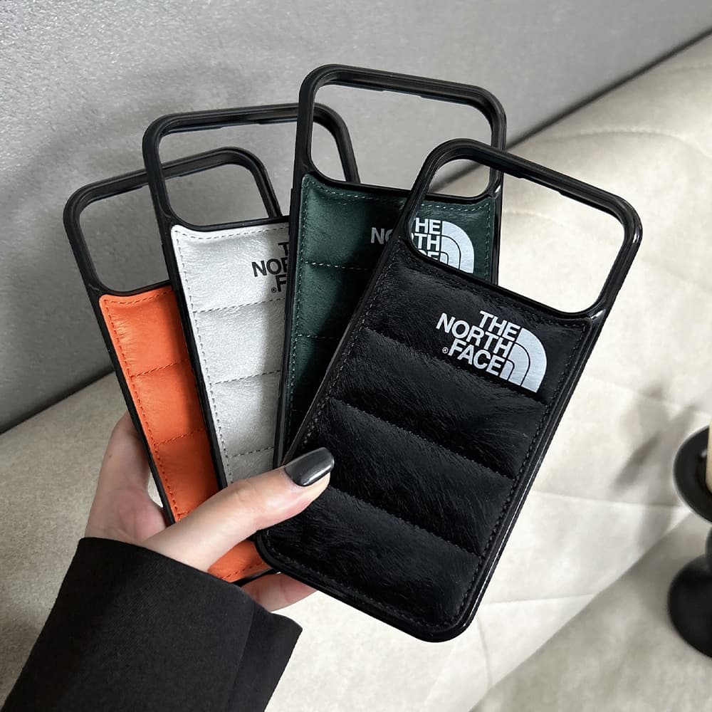 The North Face Faux Pony Hair & Quilted Design iPhone Case