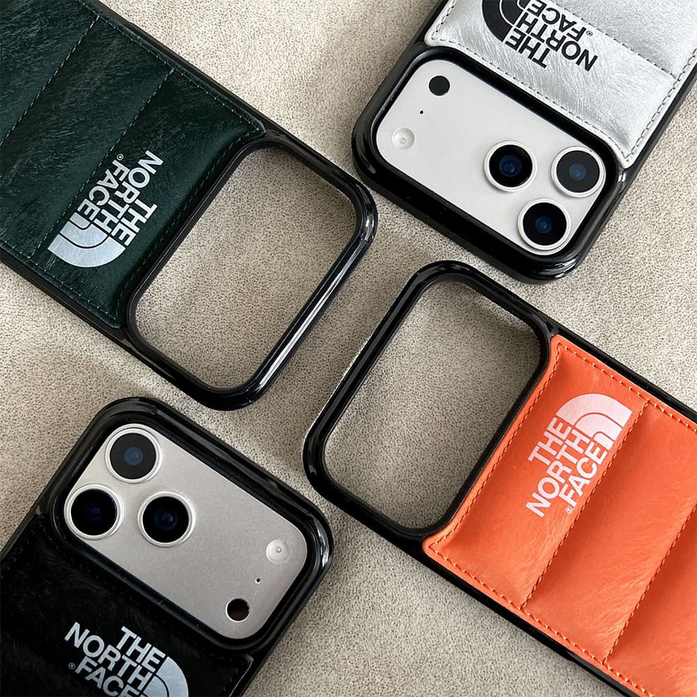 The North Face Faux Pony Hair & Quilted Design iPhone Case