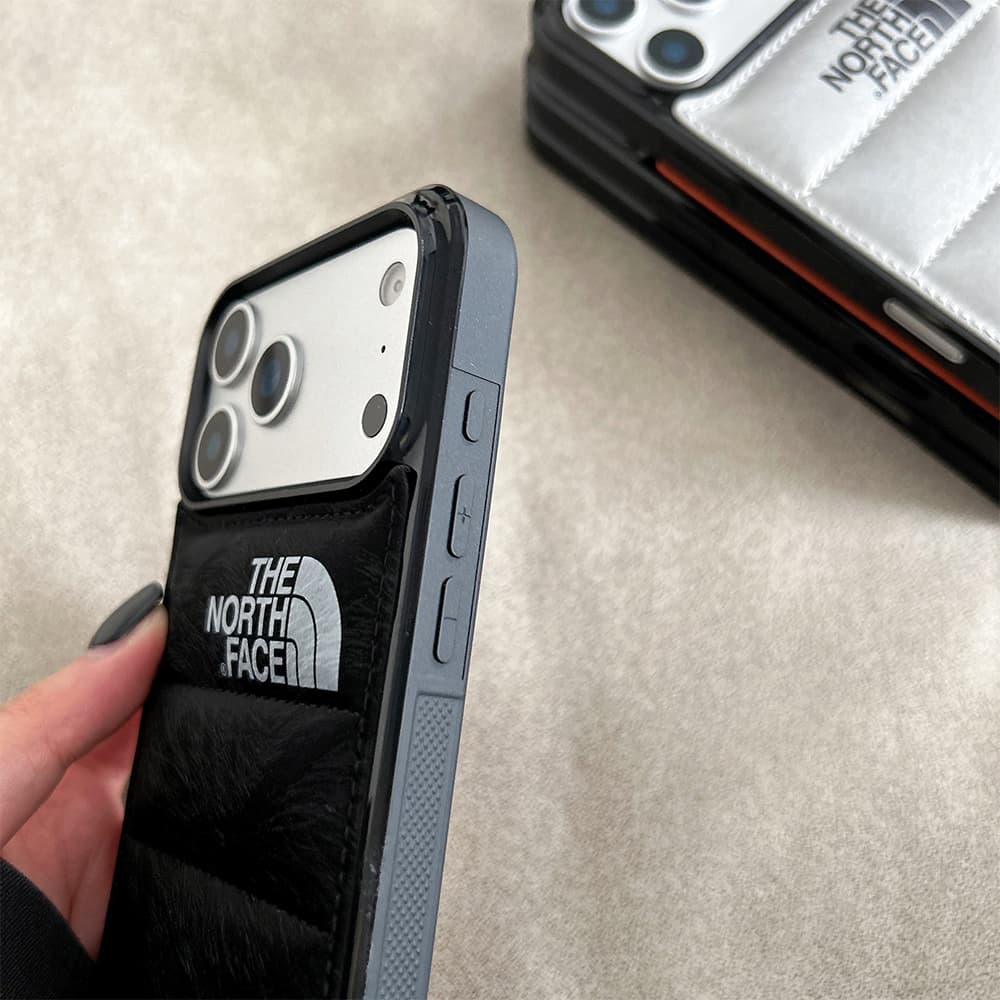 The North Face Faux Pony Hair & Quilted Design iPhone Case
