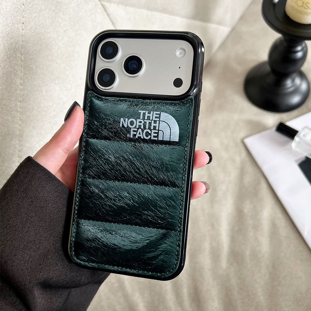 The North Face Faux Pony Hair & Quilted Design iPhone Case