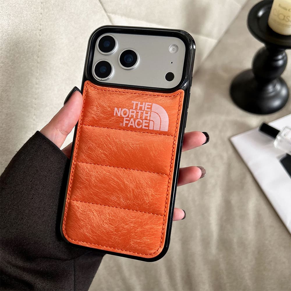 The North Face Faux Pony Hair & Quilted Design iPhone Case