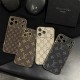 LV & Gucci Soft-Touch TPU Edges iPhone Case with Monogram Pattern
