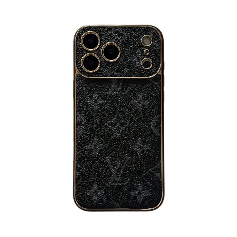 LV & Gucci Soft-Touch TPU Edges iPhone Case with Monogram Pattern