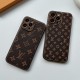 LV & Gucci Soft-Touch TPU Edges iPhone Case with Monogram Pattern