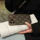 LV & Gucci Soft-Touch TPU Edges iPhone Case with Monogram Pattern