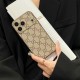 LV & Gucci Soft-Touch TPU Edges iPhone Case with Monogram Pattern