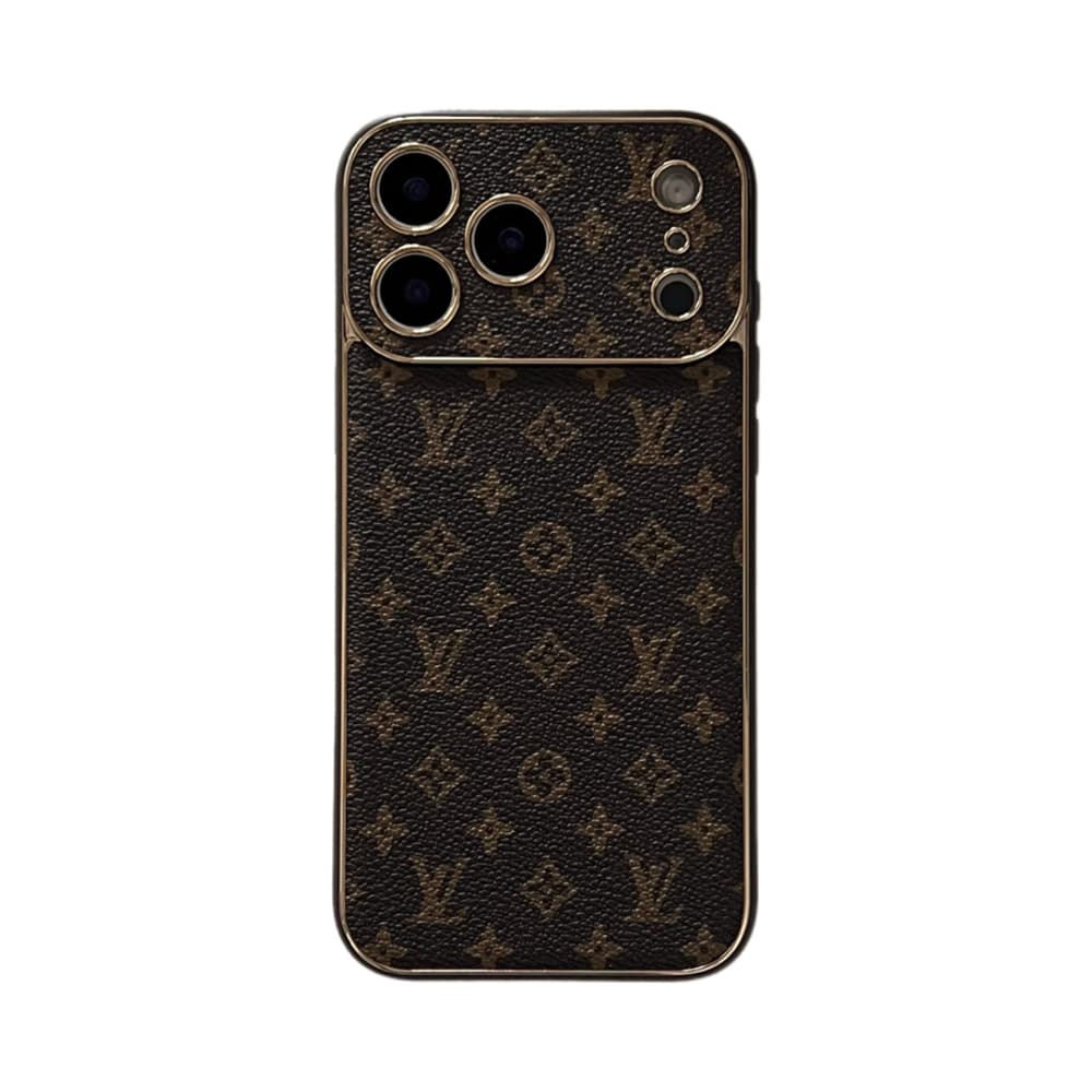 LV & Gucci Soft-Touch TPU Edges iPhone Case with Monogram Pattern