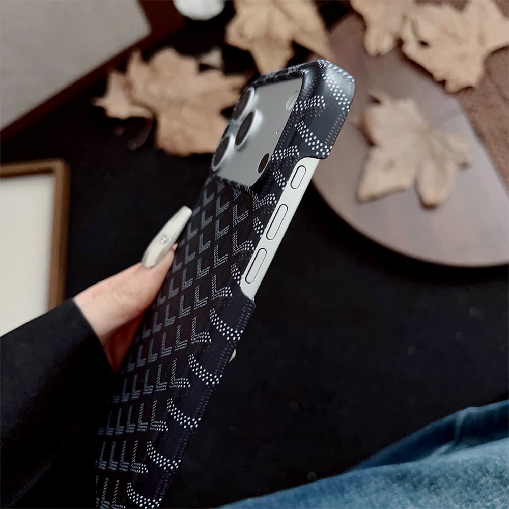 Goyard Y-Monogram Pattern with Matte PC Hard Shell iPhone Case
