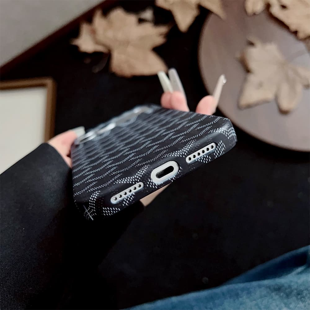 Goyard Y-Monogram Pattern with Matte PC Hard Shell iPhone Case