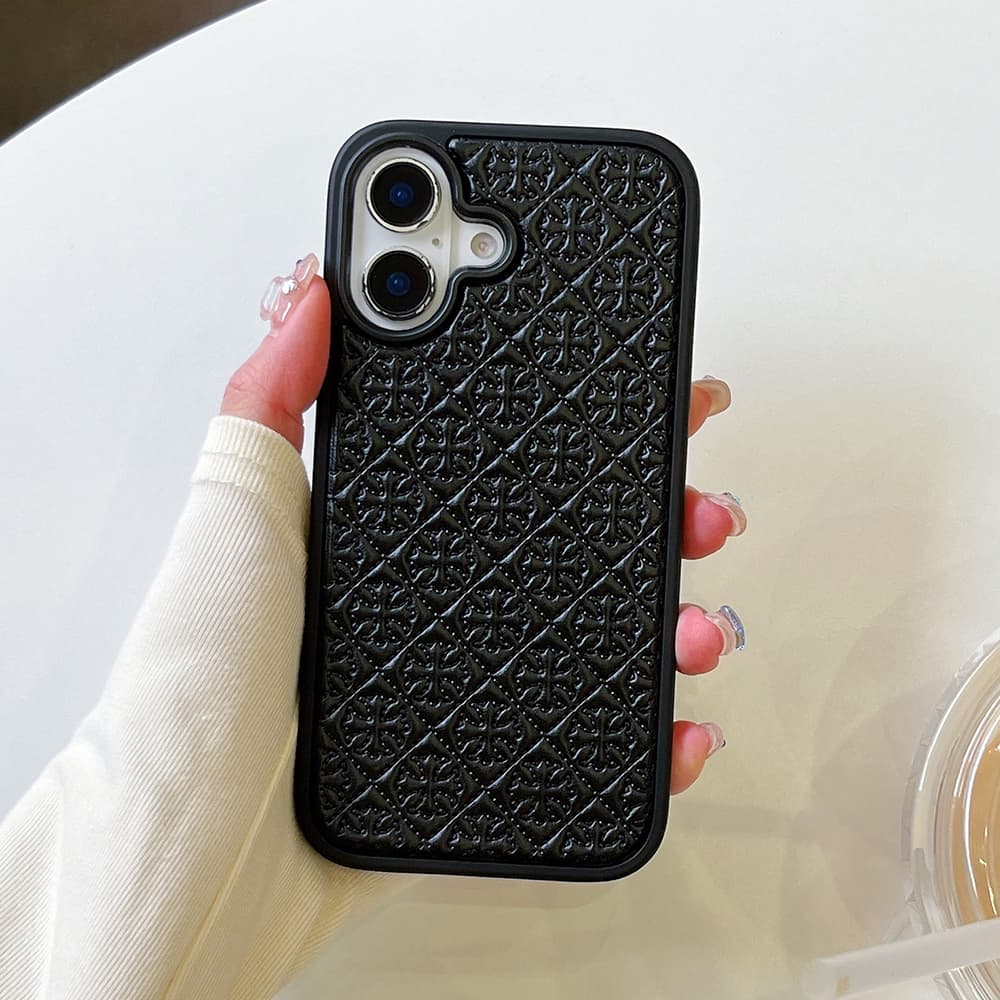Chrome Hearts Gothic Leather Embossed iPhone Case
