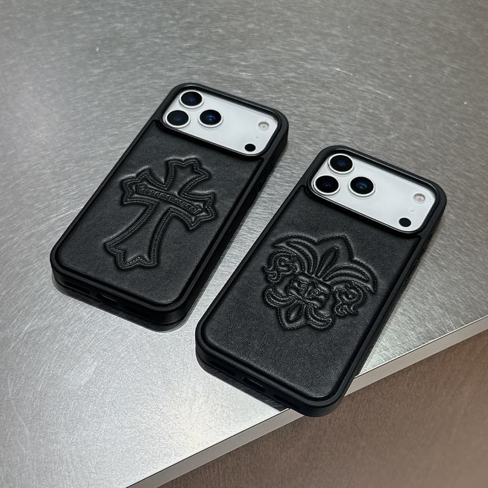 Chrome Hearts Gothic Cross & Fleur-de-Lis iPhone Case