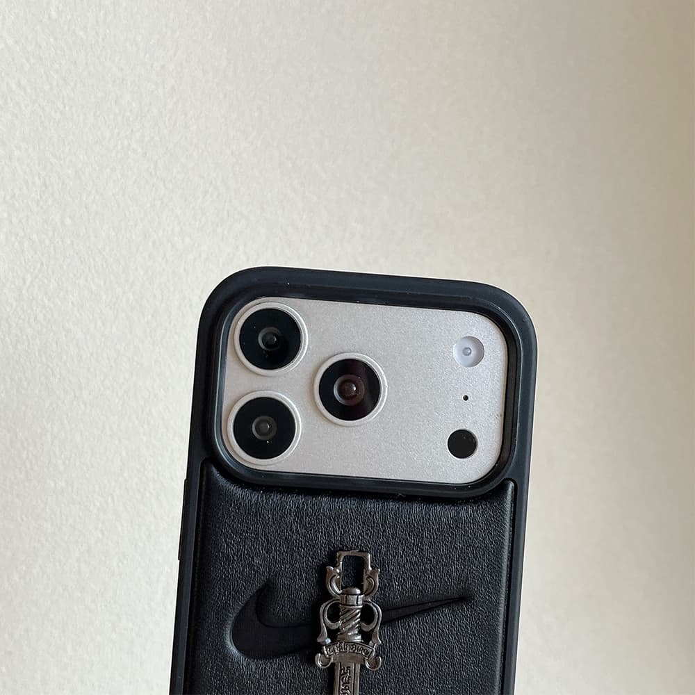 Nike Swoosh & Chrome Hearts Hybrid Street-Gothic Leather iPhone Case