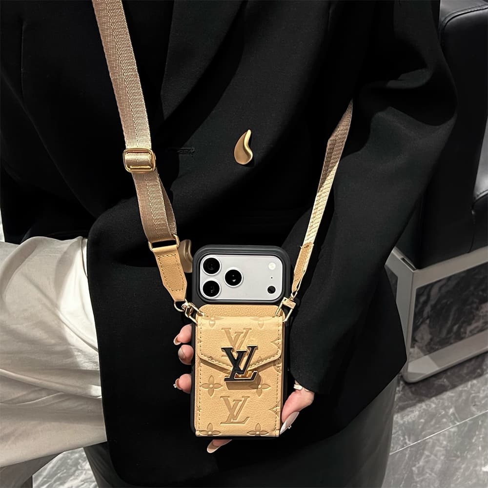 Louis Vuitton Large Logo Accordion Cardholder Crossbody iPhone Case