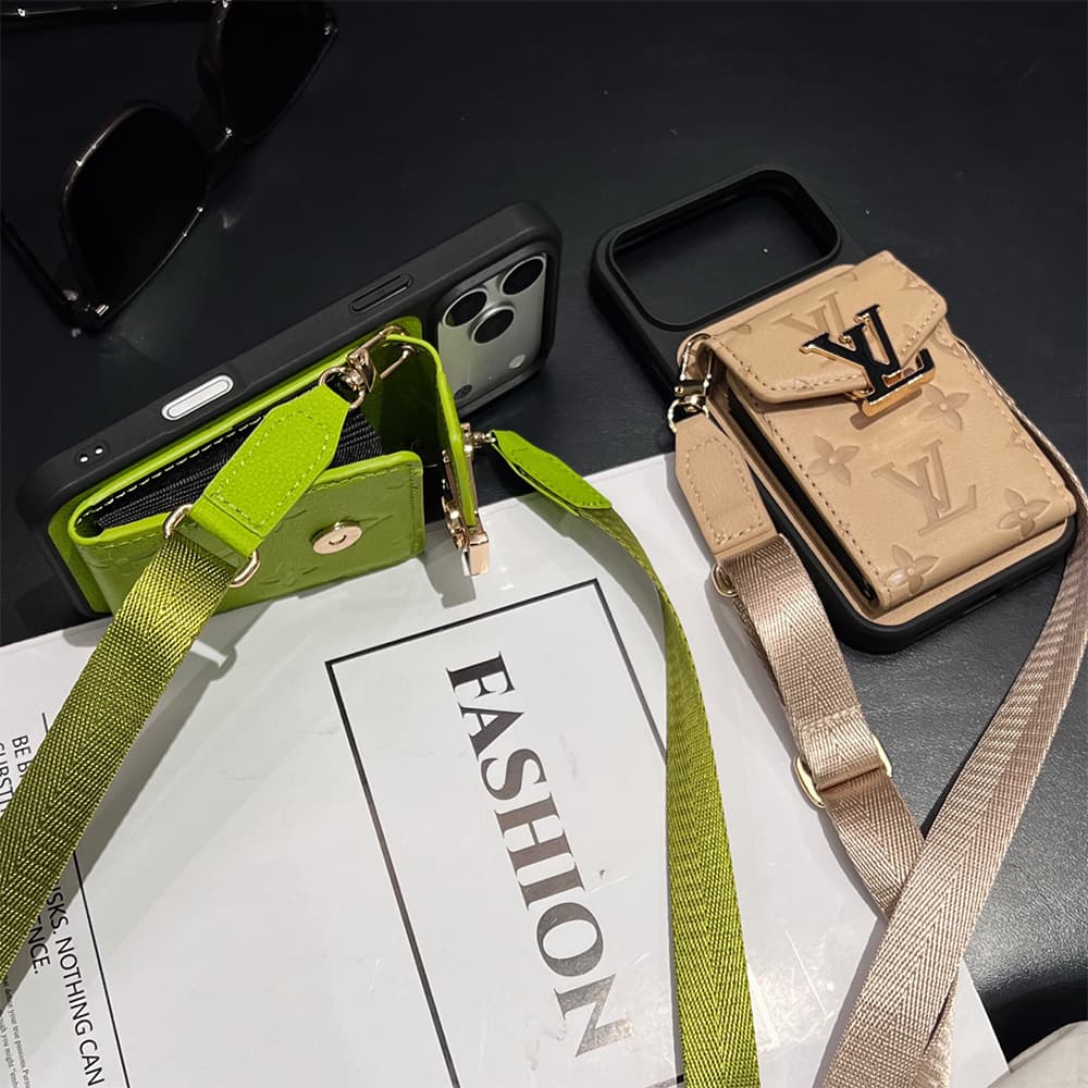 Louis Vuitton Large Logo Accordion Cardholder Crossbody iPhone Case