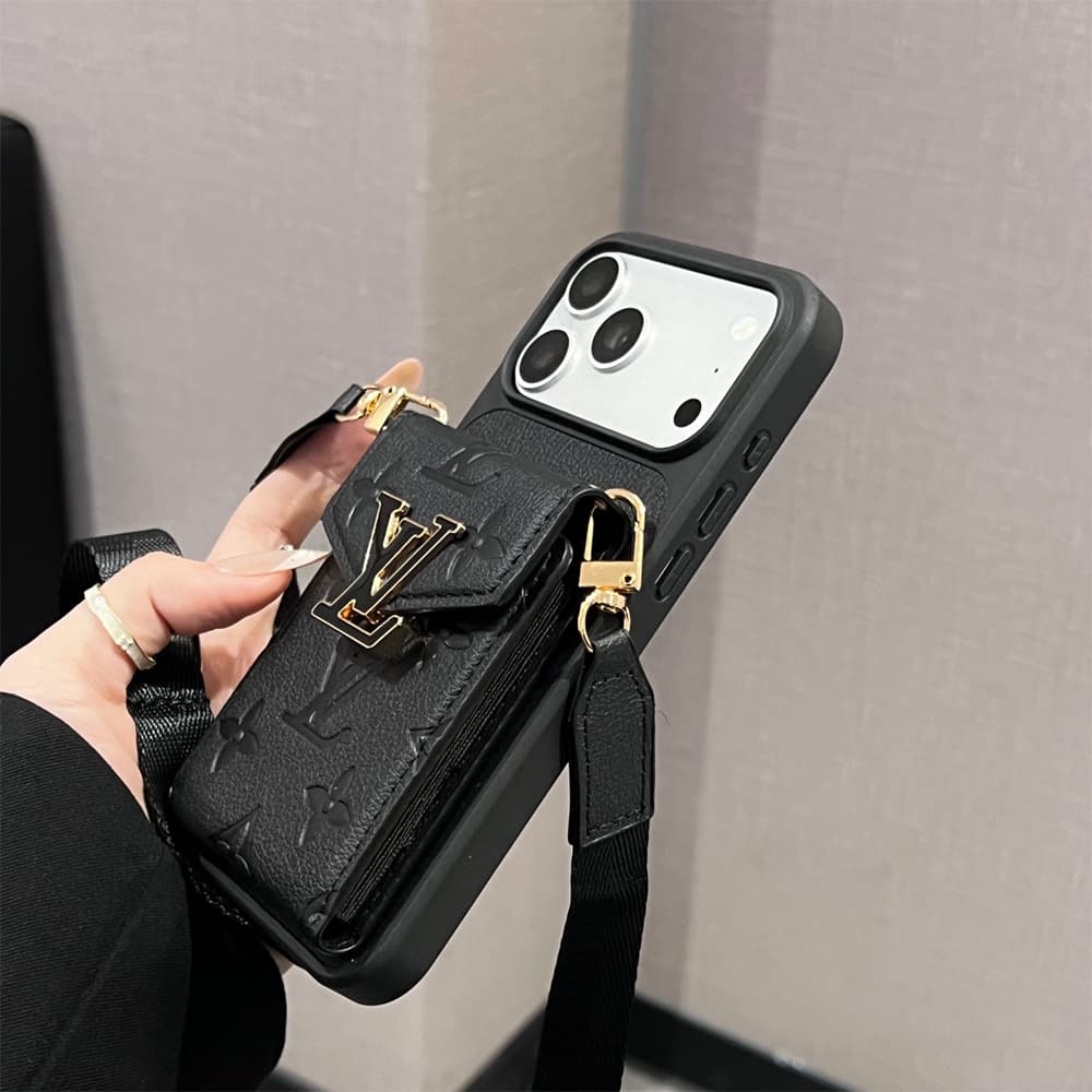Louis Vuitton Large Logo Accordion Cardholder Crossbody iPhone Case