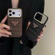 Prada Quilted Leather Triangle Logo iPhone Case