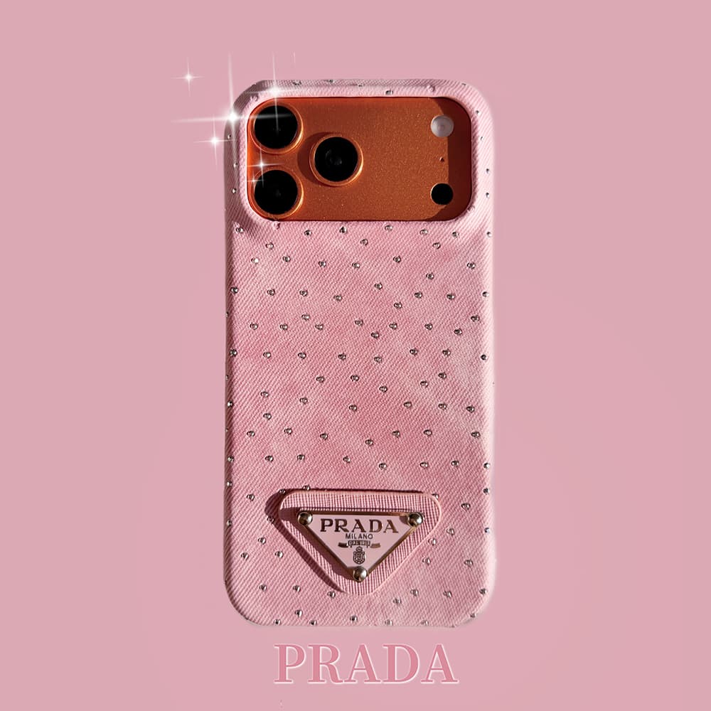 Prada Crystal-Embellished Canvas 4-Sided Cutout iPhone Case