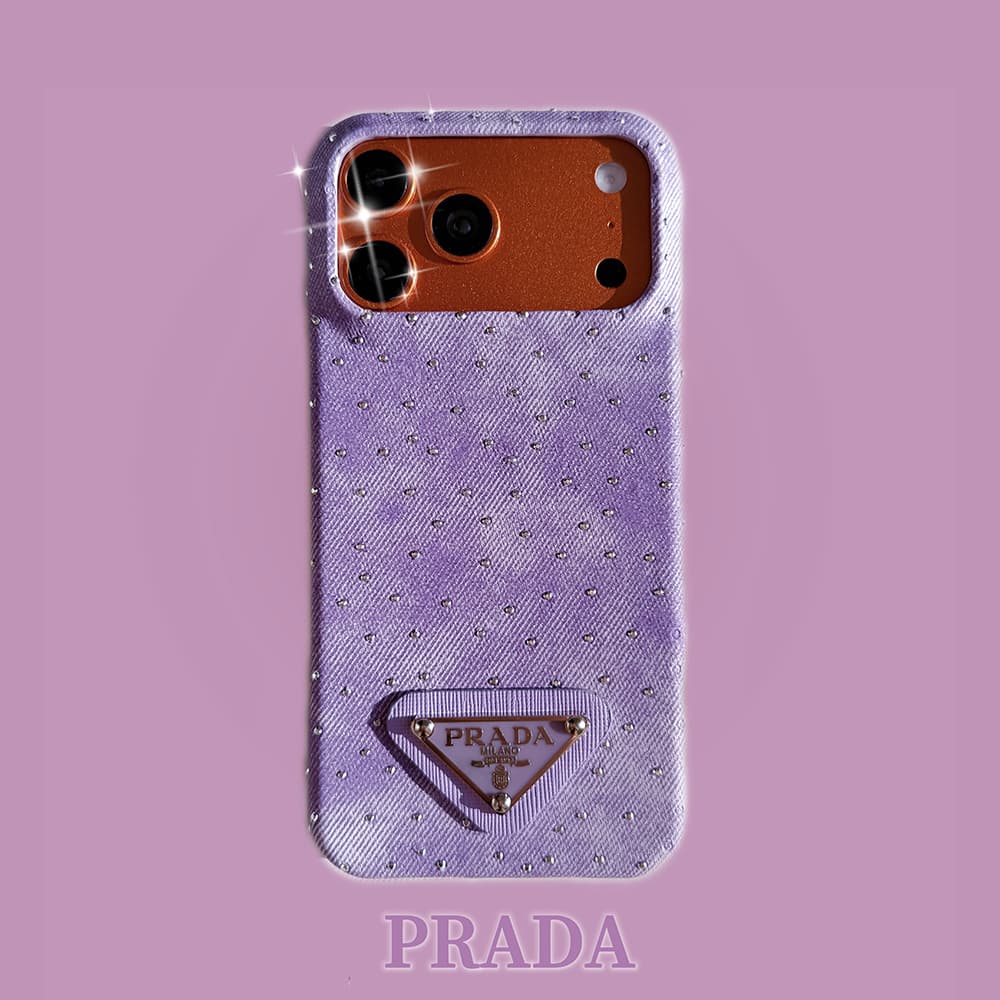 Prada Crystal-Embellished Canvas 4-Sided Cutout iPhone Case