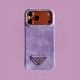 Prada Crystal-Embellished Canvas 4-Sided Cutout iPhone Case