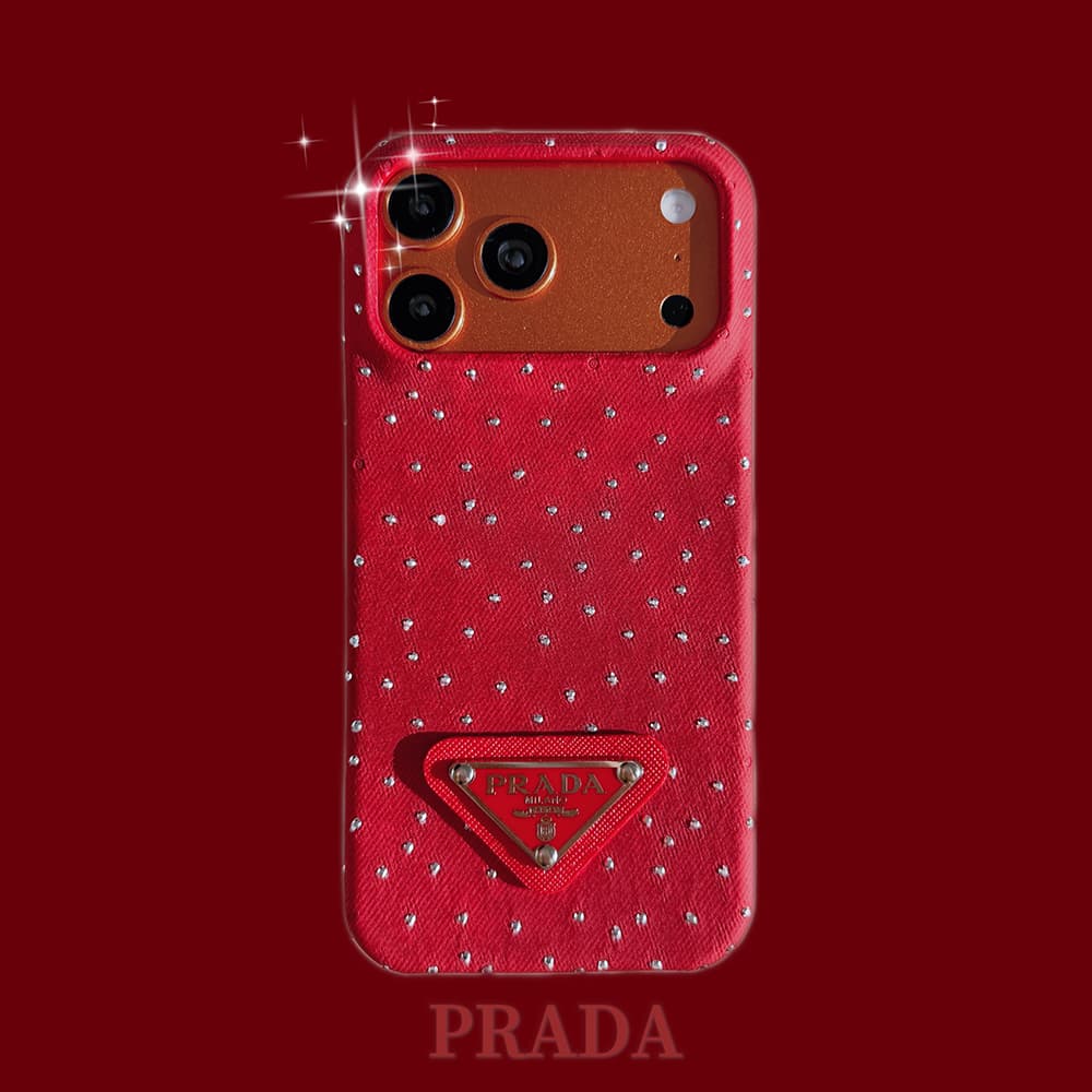Prada Crystal-Embellished Canvas 4-Sided Cutout iPhone Case
