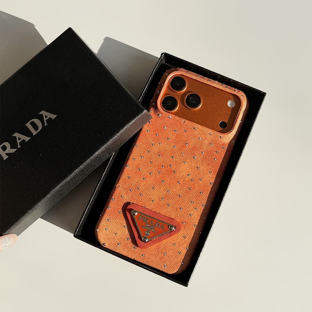 Prada Crystal-Embellished Canvas 4-Sided Cutout iPhone Case