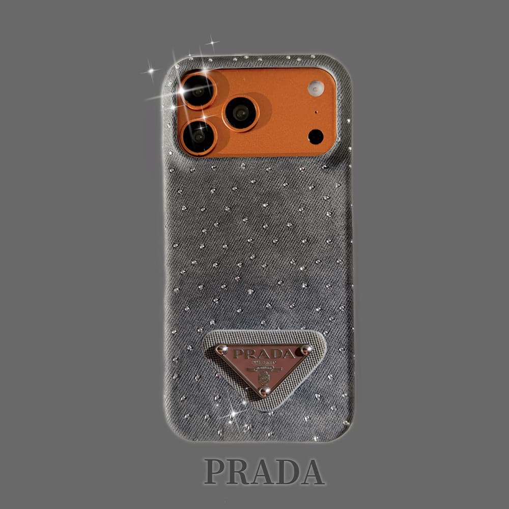 Prada Crystal-Embellished Canvas 4-Sided Cutout iPhone Case