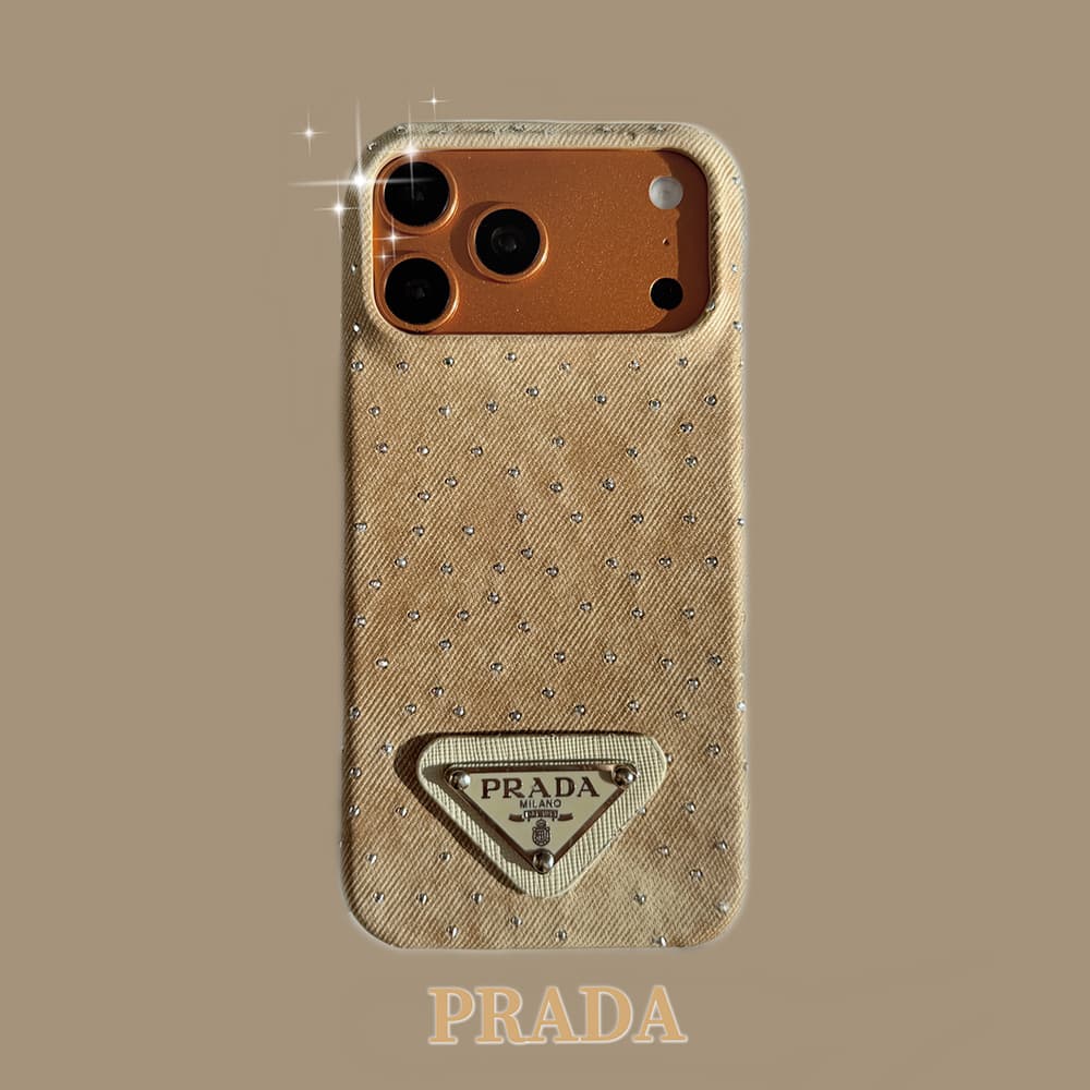 Prada Crystal-Embellished Canvas 4-Sided Cutout iPhone Case