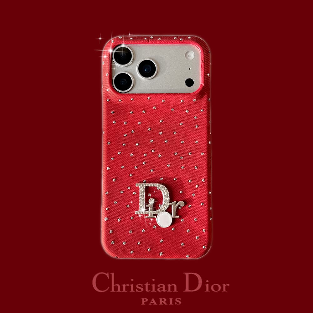 Dior Crystal Embellished Canvas 4-Sided Cutout iPhone Case