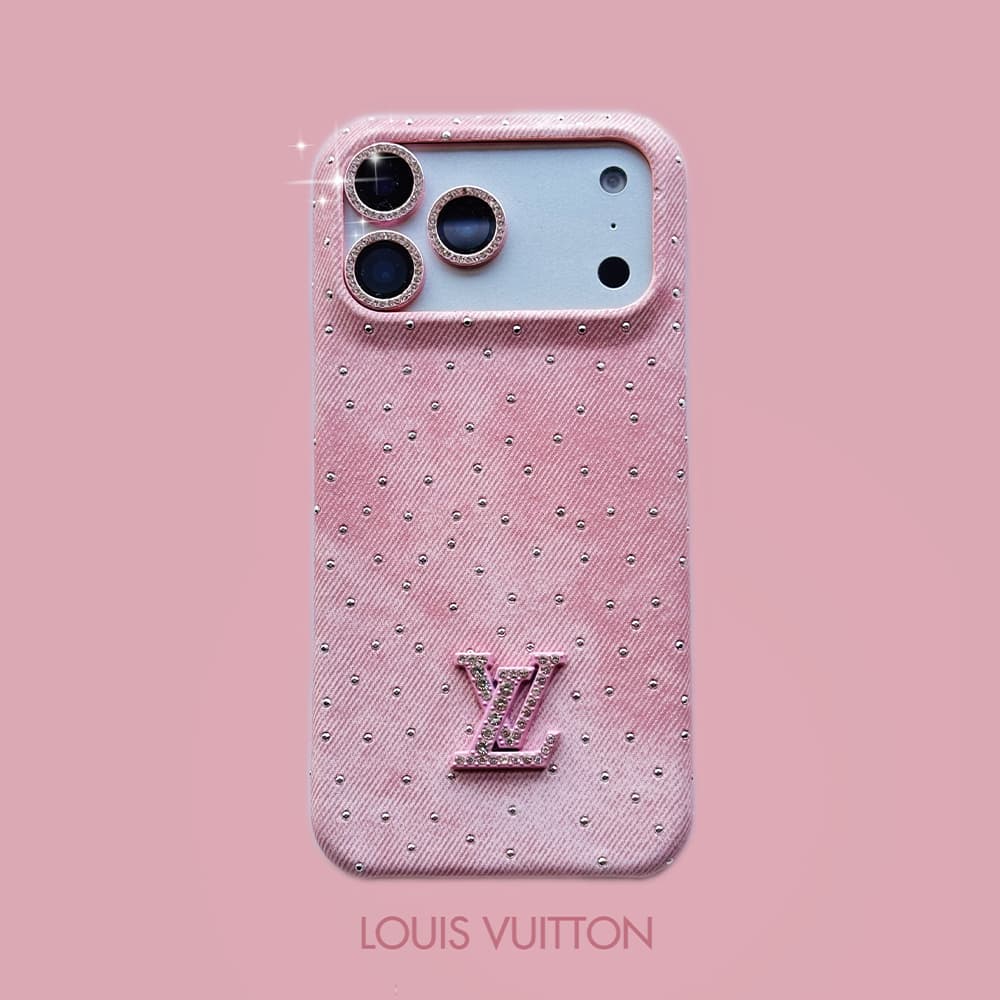 Louis Vuitton Crystal LV Logo Canvas 4-Sided Cutout iPhone Case