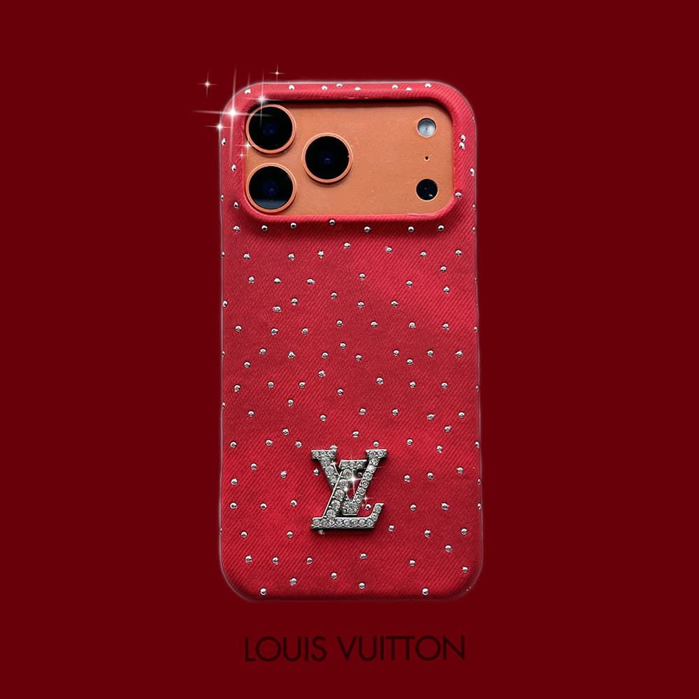 Louis Vuitton Crystal LV Logo Canvas 4-Sided Cutout iPhone Case