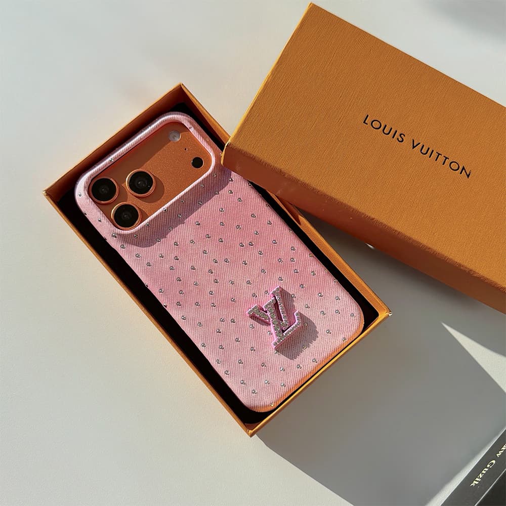 Louis Vuitton Crystal LV Logo Canvas 4-Sided Cutout iPhone Case
